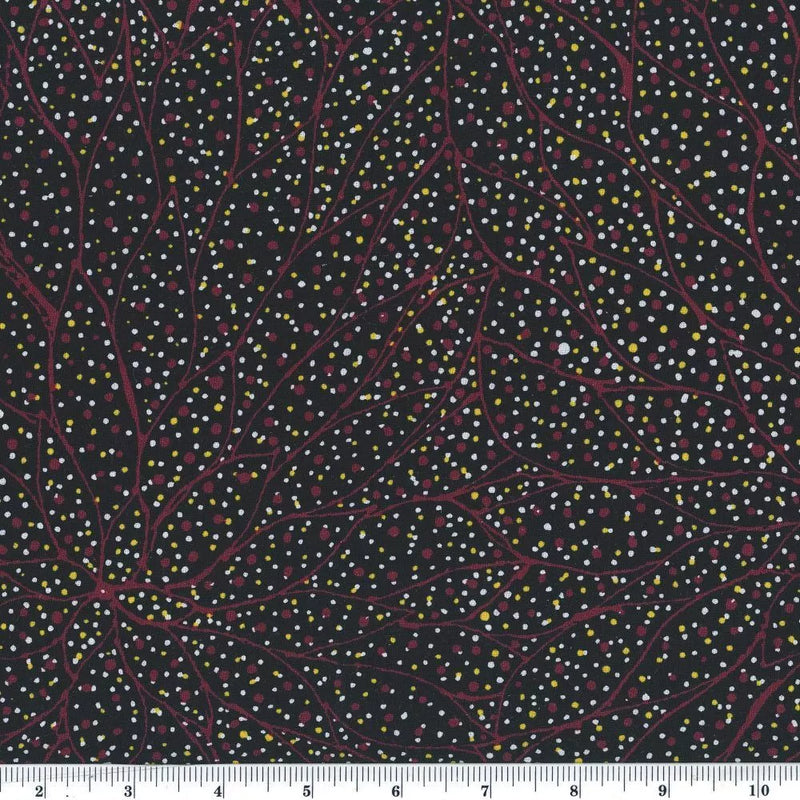 Aboriginals Seeds & Leaves On The Ground Dark Brown