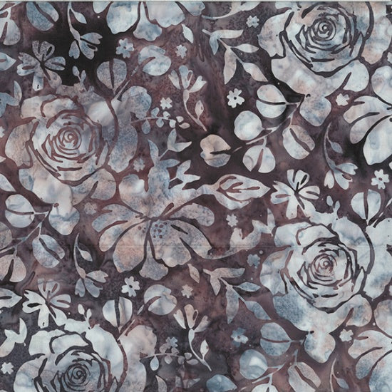 Bali Batik Large Mixed Floral Plum Pudding V2533-325