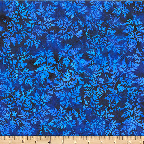 Bali Batik Packed Leaves W2579-17 Cobalt