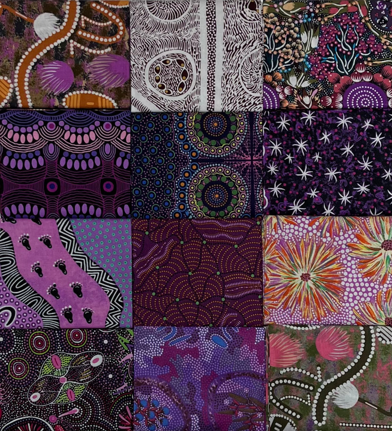 Aboriginal Watching Stars at Night 12 Fat Quarter Bundle