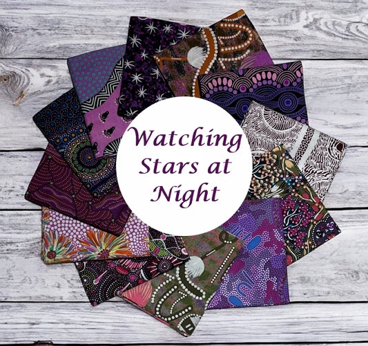 Aboriginal Watching Stars at Night 12 Fat Quarter Bundle