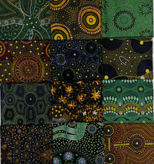 Aboriginal Waterhole & Riverbed 12 Fat Quarter Bundle