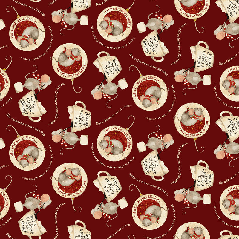 Gingerbread Christmas Mice Dark Red Y4119-83