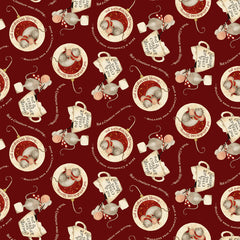 Gingerbread Christmas Mice Dark Red Y4119-83