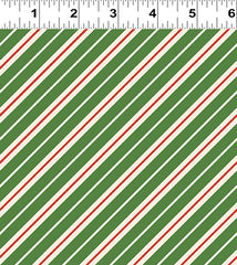 Gingerbread Christmas Diagonal Stripe Green Y4123-21