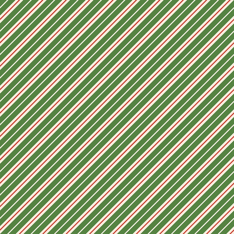 Gingerbread Christmas Diagonal Stripe Green Y4123-21