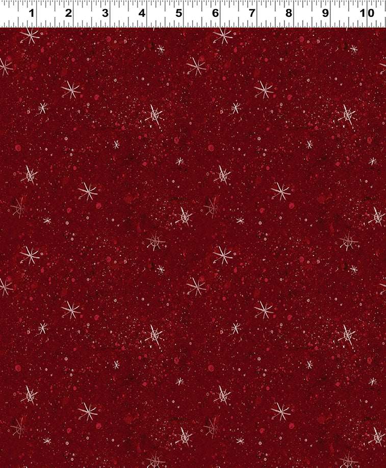 Gingerbread Christmas Stars Dark Red Y4125-83