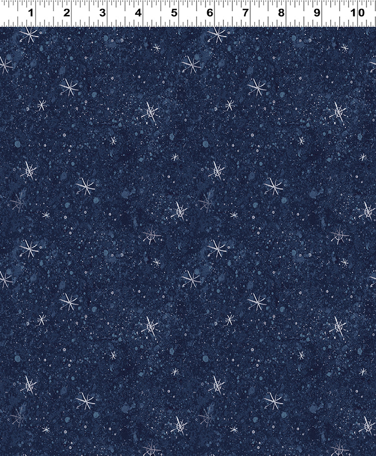 Gingerbread Christmas Stars Light Navy Y4125-93