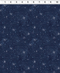 Gingerbread Christmas Stars Light Navy Y4125-93