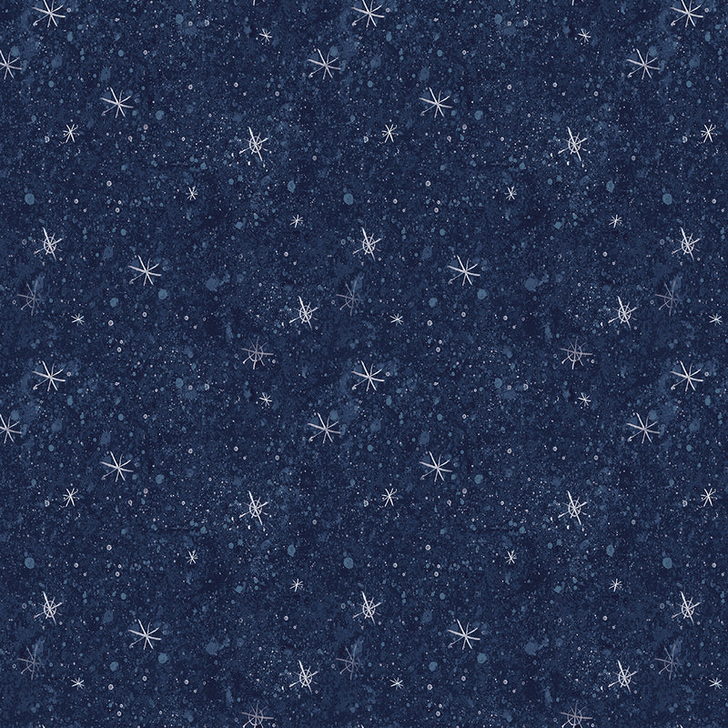 Gingerbread Christmas Stars Light Navy Y4125-93