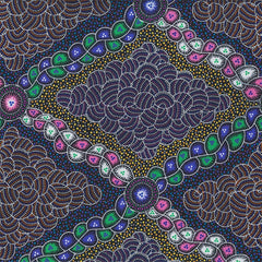 Aboriginals Bush Waterhole Purple