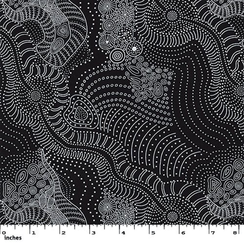 Aboriginals Dreamtime River Bed Black