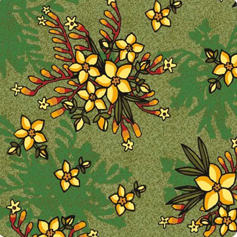 Aboriginals Kangaroo Paw & Guinea Flower Green