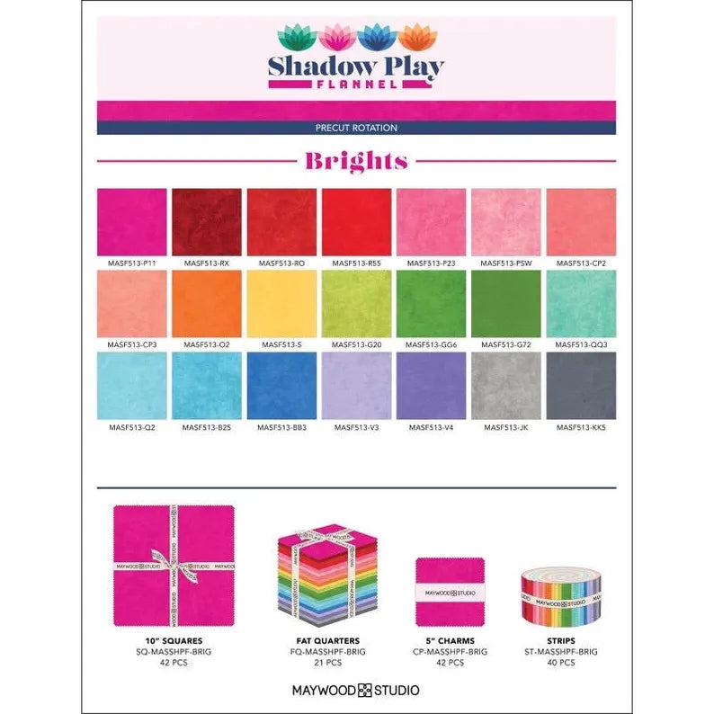 Shadow Play Flannel Brights 10" Squares SQ-MASSHPF-BRIG