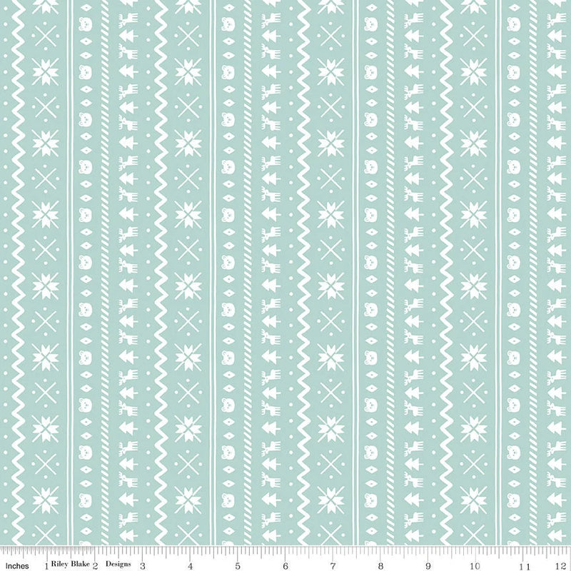 Northern Lights Fair Isle Glacier Flannel F-15002-Glacier