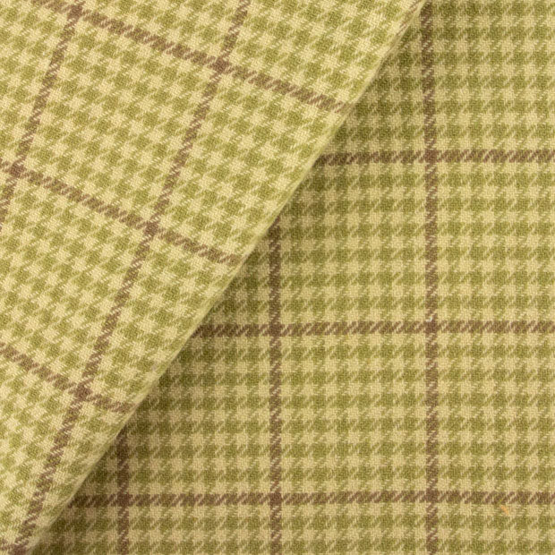 9620 - Softly Colored Houndstooth of Olive, Tan & Brown Wool