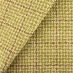 9620 - Softly Colored Houndstooth of Olive, Tan & Brown Wool