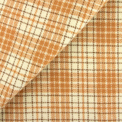 9820 - Butterscotch, Cream & Brown Plaid Wool
