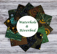 Aboriginal Waterhole & Riverbed 12 Fat Quarter Bundle