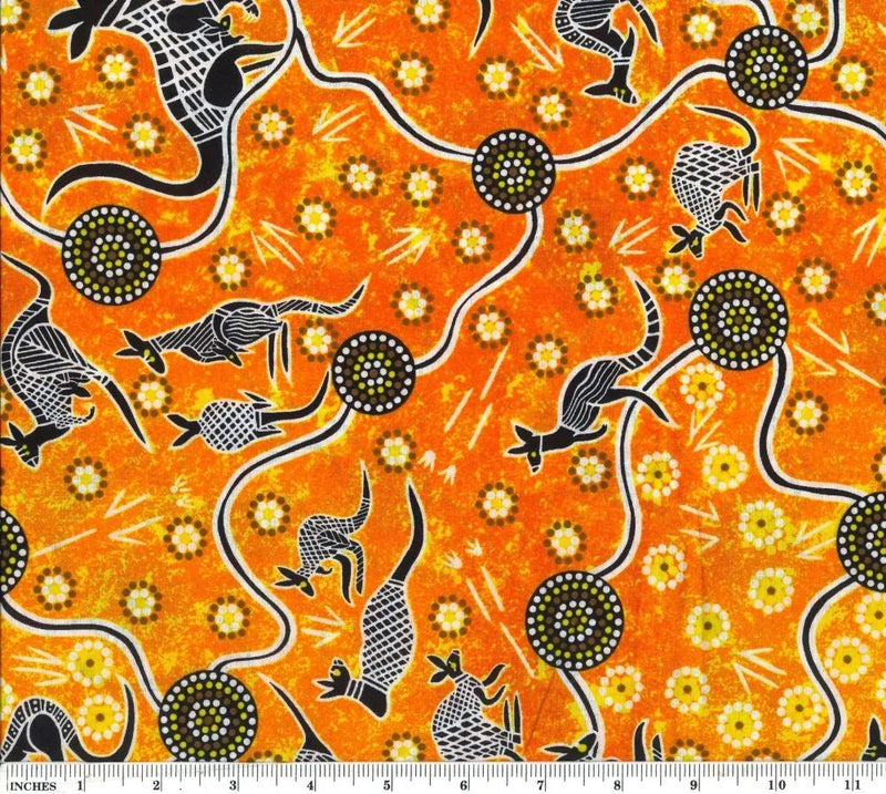 Aboriginals Kangaroo Dreaming 2 Orange