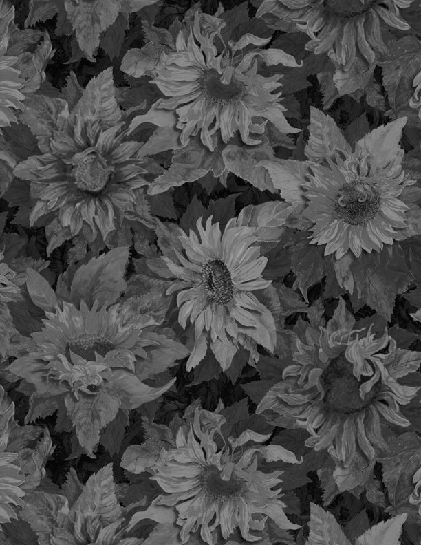 Flowers of the Sun Tonal Sunflowers Black 79280-999