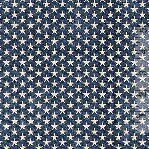 White stars on blue fabric