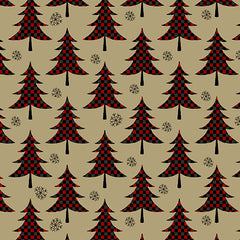 Plaid Trees Flannel Red/Tan 10314F10