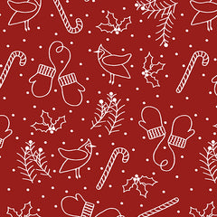 Whimsical Winter Flannel Red 10315F10