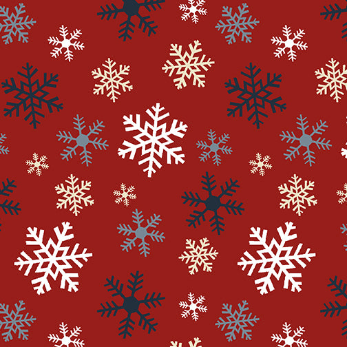 Crossroads Multi Snowflake Flannel Red 10318F10