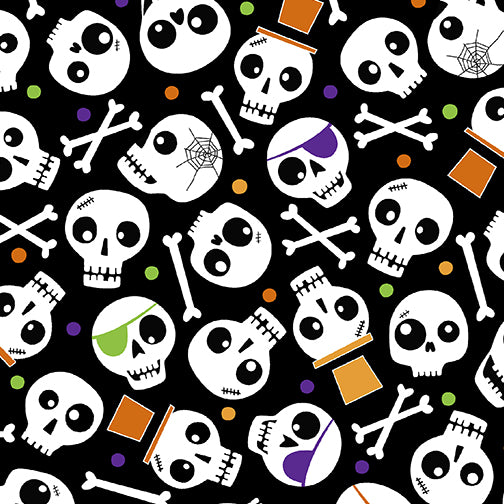 Halloween Party Spooky Skulls Black 12555-12