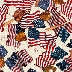 America's Pastime Flags & Baseball Ecru 28351 E