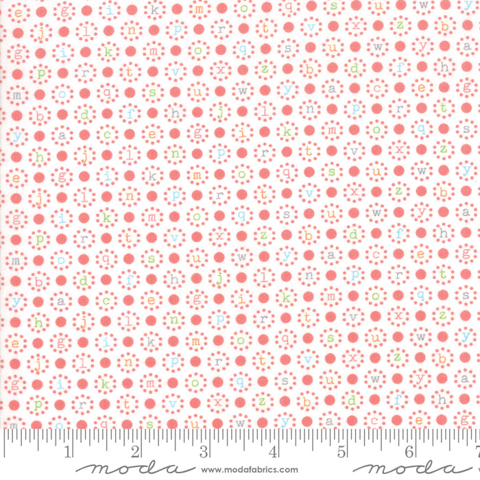 Sugarcreek Letter Polka White/Rose Fabric (29074 32)