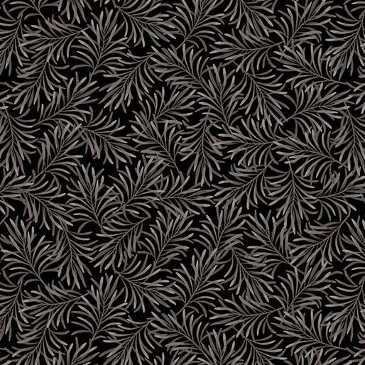 Boughs of Beauty Black/Charcoal 108" Wide Backing 9661W-12