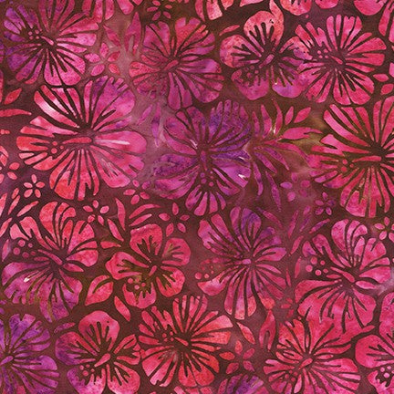 Welcome to Paradise Floral Pomegranate Batik Quilt Fabric AMD-20312-281