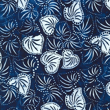 Kasuri Leafs Batik Navy