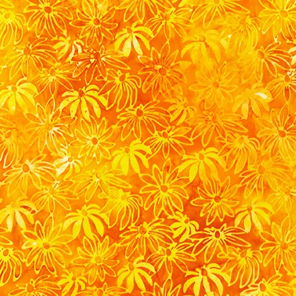 Summer Zest Daisy Tonal Batik Orangeade