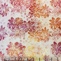 Island Batik Flower Blossoms Ecru