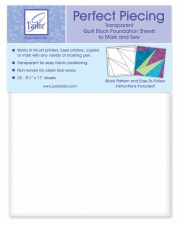 Perfect Piecing Transparent Quilt Block Foundation Sheets 25ct