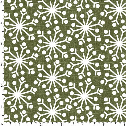 Snowdays Flannel Snowflake Green