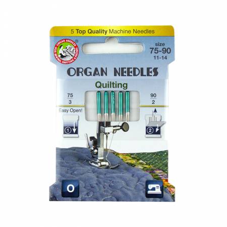 Organ Needles Quilting Assortment (3ea 75, 2ea 90) Eco Pack