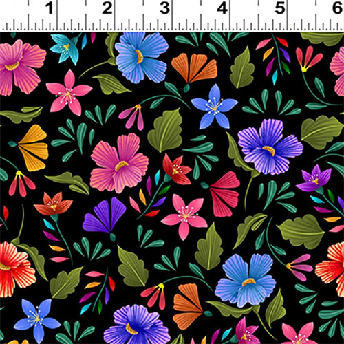 Morning Glory Digital Floral Black Y3557-3