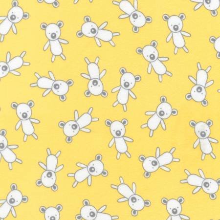 Penned Pals Teddy Bears Flannel Yellow