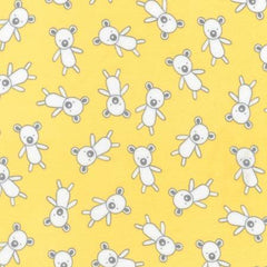 Penned Pals Teddy Bears Flannel Yellow
