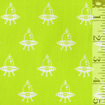 Spaced Out Spaceships on Lime ACY-15259-50