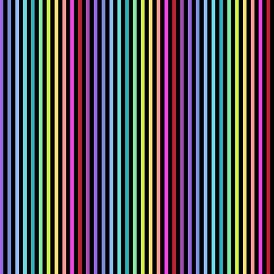 Rainbow Sprinkles Stripe Black (9427-K)