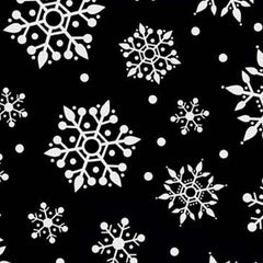 Gnome for Christmas Snowflakes Black Flannel F10612