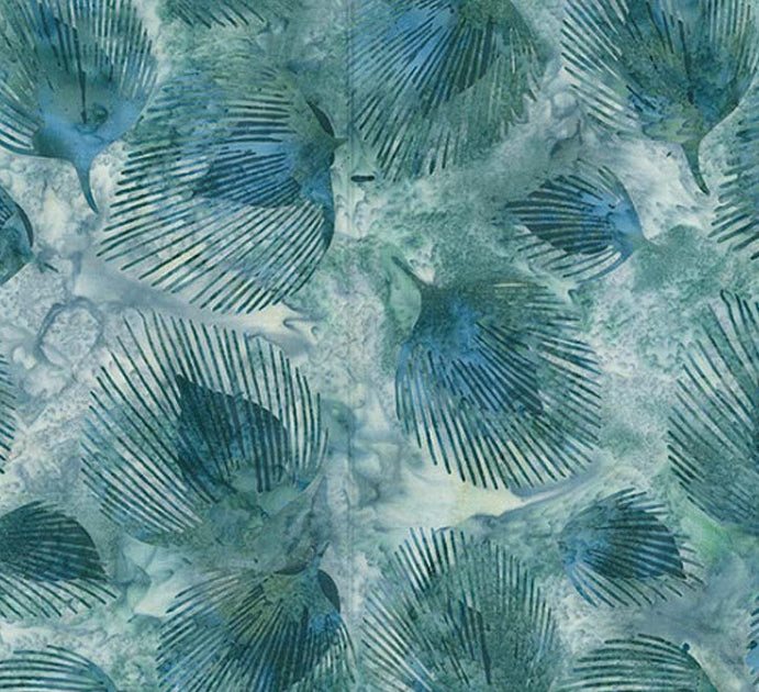 Bali Batik Fan Leaf Big Sur Quilt Fabric R2243-550 | Quilt Expressions