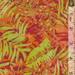 Orange Leafy Green Batik
