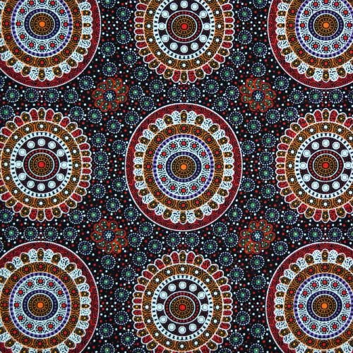 Aboriginals Alura Seed Dreaming Red Fabric