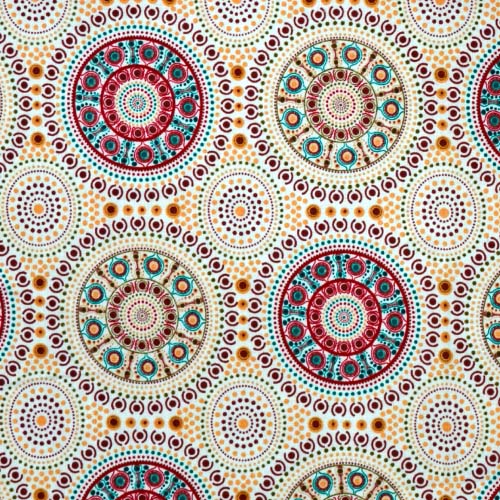 Aboriginals Bush Berry Ecru Fabric